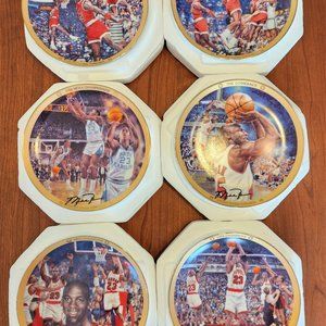 Upper Deck Michael Jordan Limited Edition Collectors Plate Qty 6 Signed Bradford